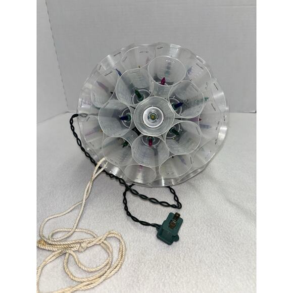 Christmas Light Ball Multi Color Bulbs Plastic Medicine Cups 9" Dia Handmade - Picture 4 of 7